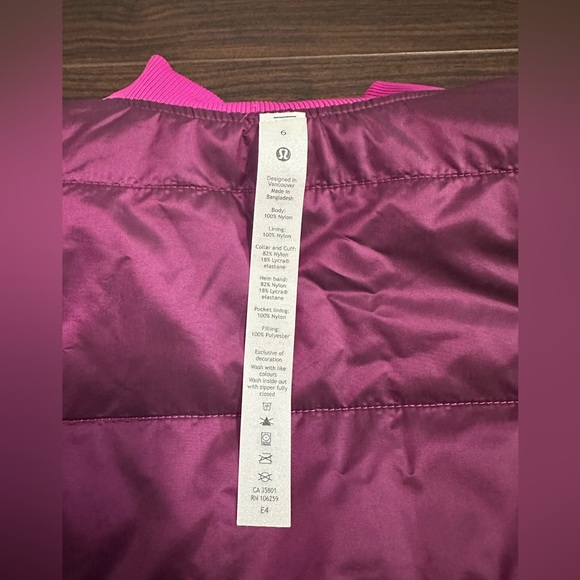 Lululemon Non-Stop Reversible Bomber Ripened Raspberry - Picture 7 of 8